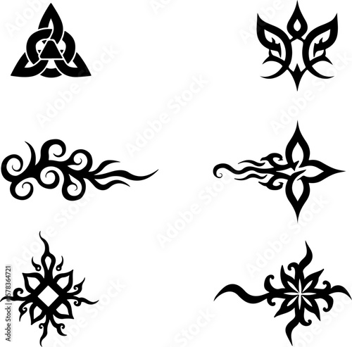 Tribal Flame Tattoo Designs vector bundle