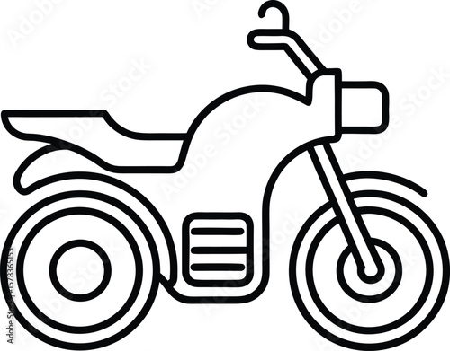 motorbike icon vector line art on transparent background