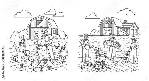 Farmers cultivate crops in rural fields. Agriculture, farming, countryside, harvest, cultivation, rural, landscape, community, sustainability