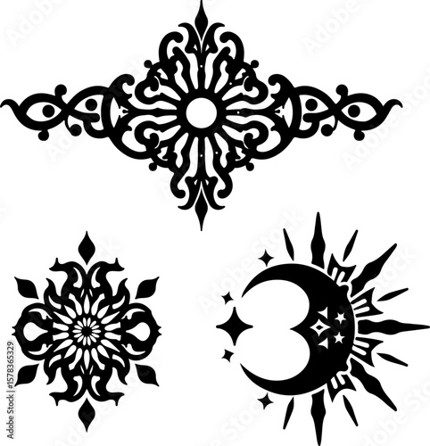 Tribal Flame Tattoo Designs vector bundle