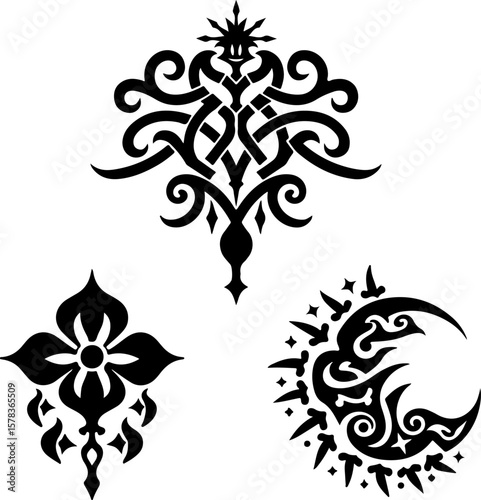 Tribal Flame Tattoo Designs vector bundle