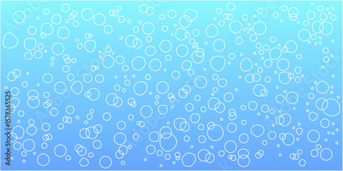 水色のソーダ水に浮かぶ気泡の抽象背景イラスト