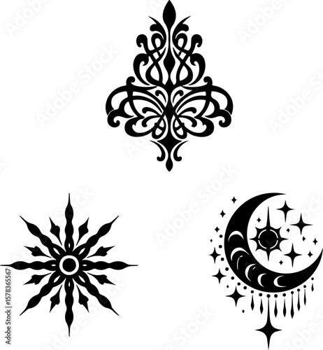 Tribal Flame Tattoo Designs vector bundle