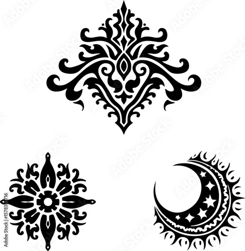 Tribal Flame Tattoo Designs vector bundle