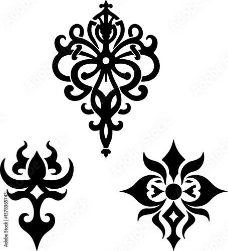 Tribal Flame Tattoo Designs vector bundle