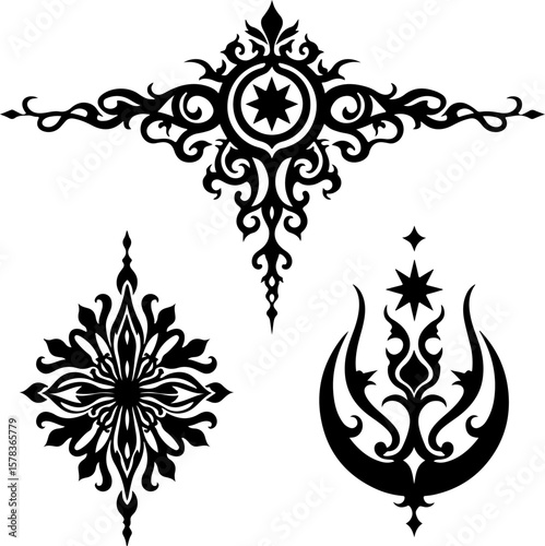 Tribal Flame Tattoo Designs vector bundle