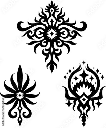 Tribal Flame Tattoo Designs vector bundle