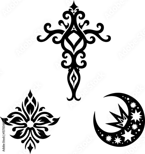 Tribal Flame Tattoo Designs vector bundle