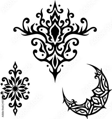 Tribal Flame Tattoo Designs vector bundle