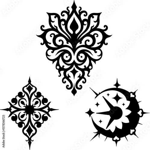 Tribal Flame Tattoo Designs vector bundle