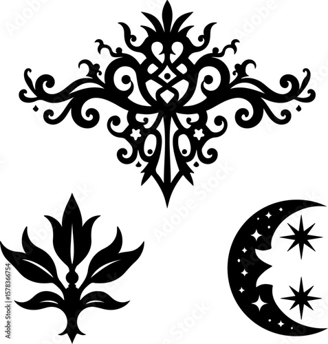 Tribal Flame Tattoo Designs vector bundle