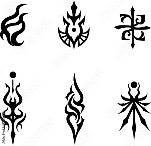 Tribal Flame Tattoo Designs vector bundle