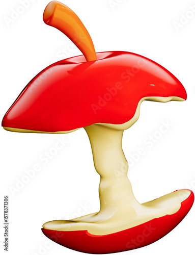 Bitten Apple 3D Illustration