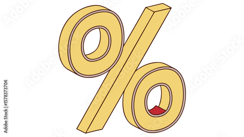 Percentage sign symbol clipart vector illustration for finance discount and sale calculation hundred