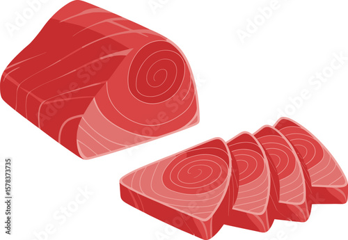 Sashimi-Grade Tuna Fresh, Elegant Cuts of Red Tuna for Culinary Delights