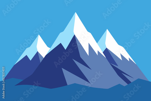 picture towering mountains stock illustration