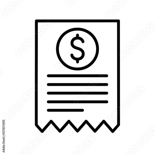 Receipt with dollar sign and lines for information  