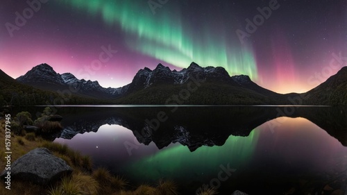 Aurora Australis Illuminates Tasmanian Lake