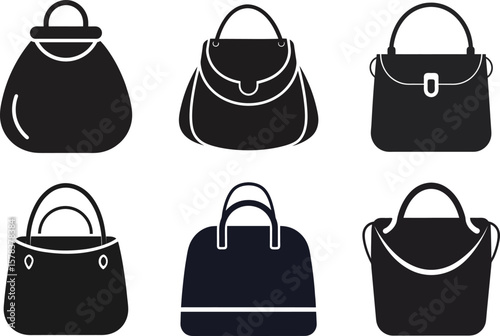 Bag  Silhouette vector Illustration bag bundle