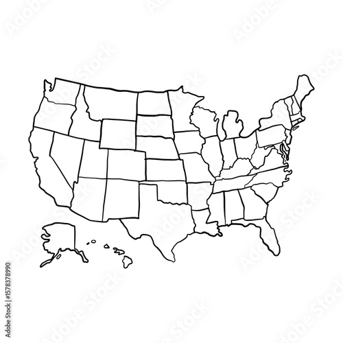 usa map vector illustration