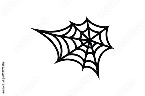 Silhouette vector art illustration of a spider web in corner shape.eps