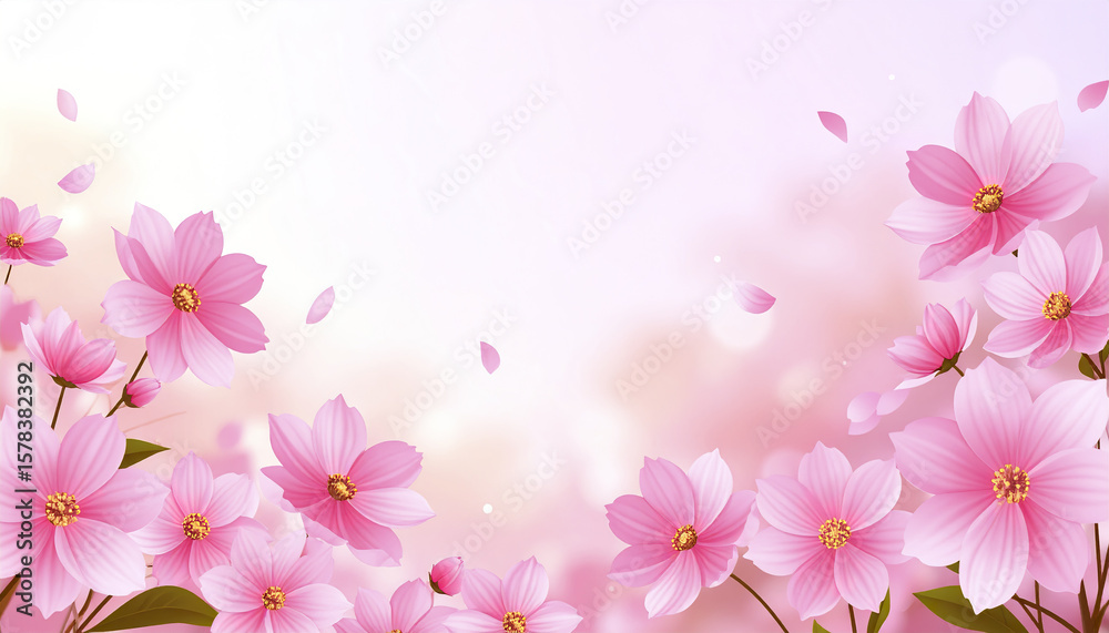 Fototapeta premium Pink flower nature garden floral blossom petal spring bloom