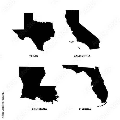 united states outline maps vector illustration