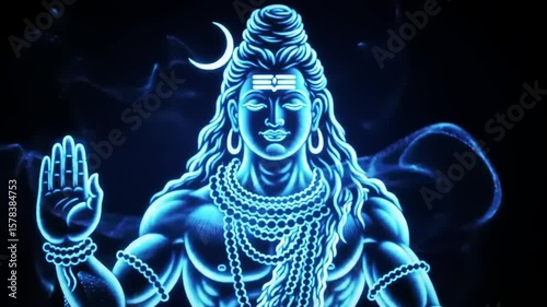 Blue Shiva with Hindu God, and Serenity.