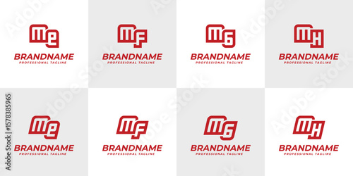 Letters ME MF MG MH Logo Monogram Set, for EM FM GM HM initials