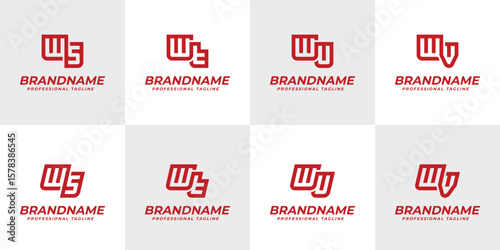Letters WS WT WU WV Logo Monogram Set, for SW TW UW VW initials