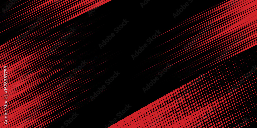 Fototapeta premium Halftone dots red and blue color pattern gradient grunge texture background.