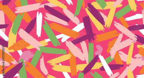 Funky Brush Strokes Pattern - Vibrant Abstract Paint Background