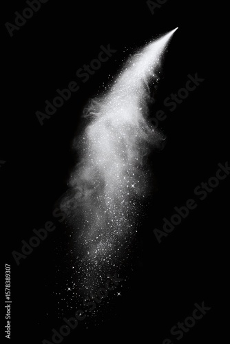 White Smoke Plume Against Dark Background