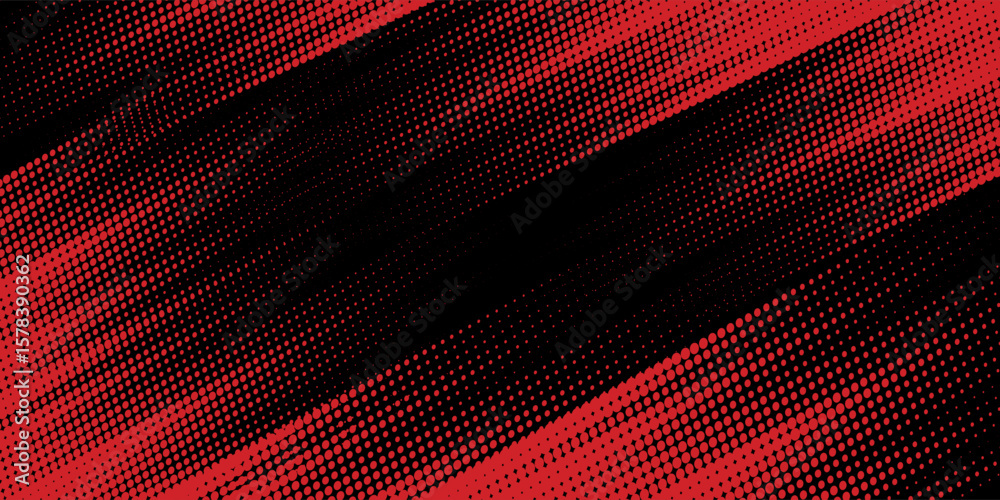 Fototapeta premium Halftone dots red and blue color pattern gradient grunge texture background.