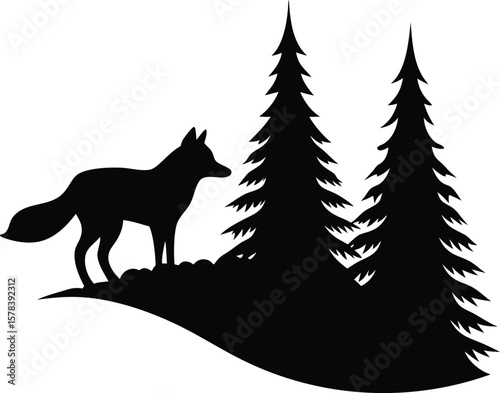 wolf silhouette vector