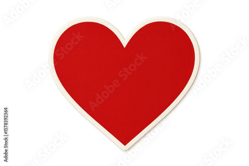 Classic red heart shape with white border, symbolizing love, romance, and affection, isolated on a transparent background Free Download Classic red heart shape with white border, symbolizing love, romance, and affection, isolated on a transparent background - GFXLoad
