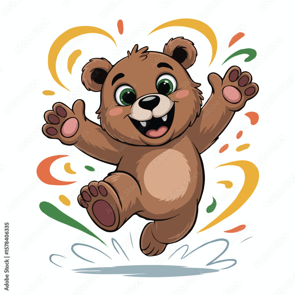 Fototapeta premium bear design illustration posing happy