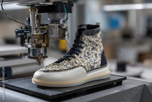 Micro factory producing customized sneakers with 3D printed midsoles and robotic stitching 