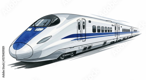 Wallpaper Mural Sleek Modern High-Speed Train Illustration Isolated Torontodigital.ca