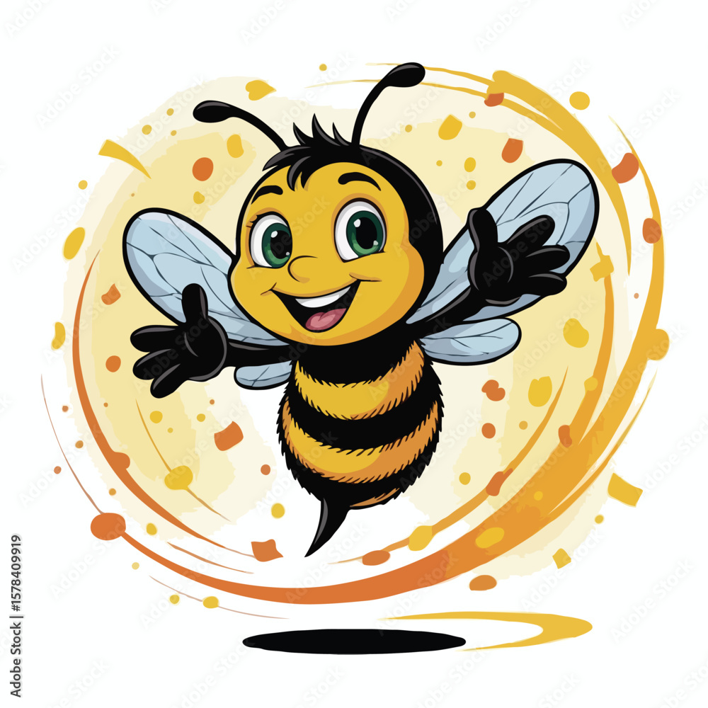 Obraz premium bee illustration character posing happy
