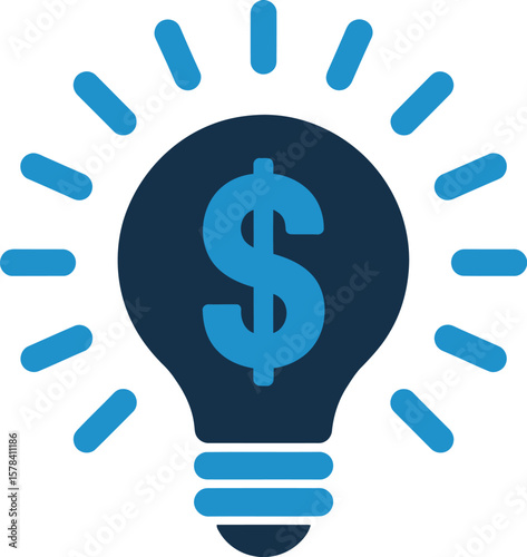 Financial idea concept lightbulb with dollar sign for business and investment plan