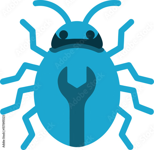 Bug fixing and debugging concept illustration for software development process