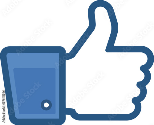 Isolated blue like button icon vector illustration thumbs up symbol social media