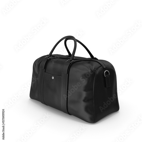 3d Sleek Black Travel Duffel Bag Perfect for Weekends , png