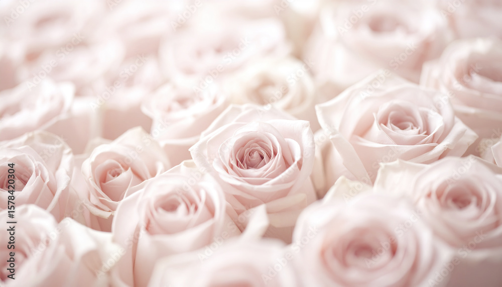 Obraz premium Soft pink rose flower closeup with delicate petals and romantic mood