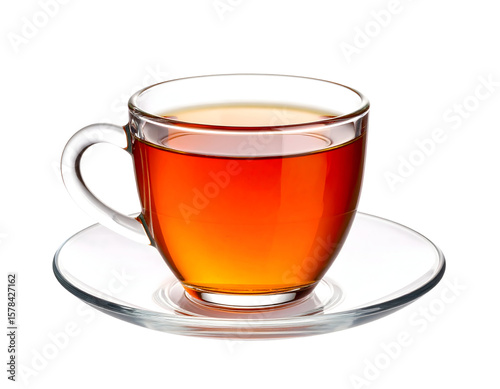 Cup of tea against black background
