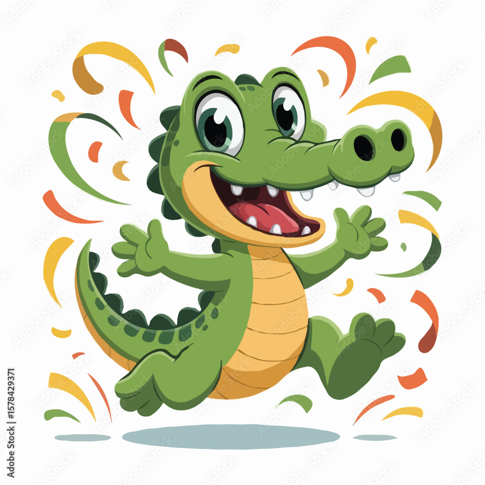 Fototapeta premium crocodile design illustration character happy
