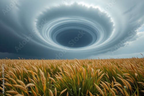 tall grass flattens under a sudden rush of wind, clouds spin into a dark vortex above, and the silence that follows feels unnatural and tense