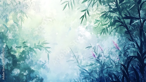 Tranquil forest illustration