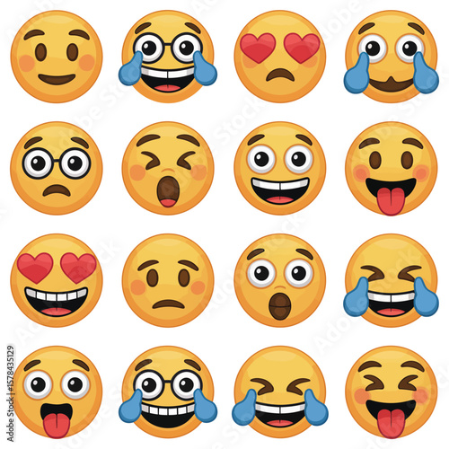 set of smileys